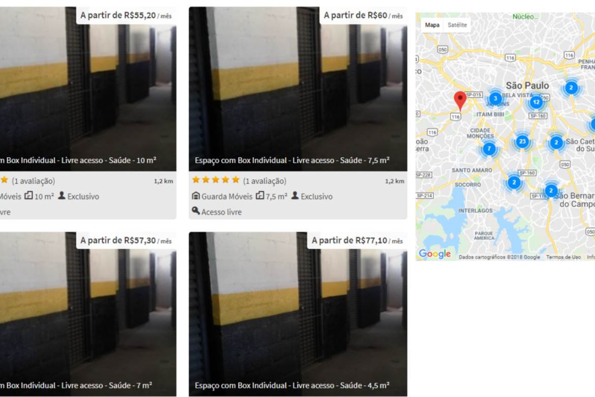 Empresas e bairros com guarda móveis e self storage em São Paulo